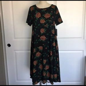 NWT Lularoe Digital Roses Carly Dress Small